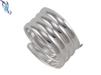 Silver Modern Swirl Multi Ring