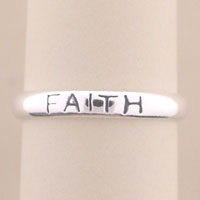 Silver Message "Faith" Band Ring