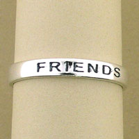 Silver Message "Friends" Band Ring