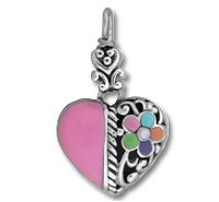 Sterling Silver Enamel Heart Charm