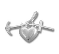 Sterling Silver Hope, Faith, Love Charm