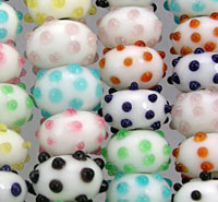 Cute Multi Color Bumpy Lampwork Beads