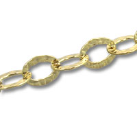Gold Filled Hammered Oval Link Chain