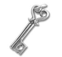 Large Heart Key Charm