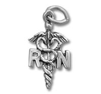 Silver Registered Nurse Charm