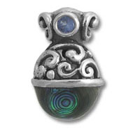 Blue CZ Pava Shell Pendant