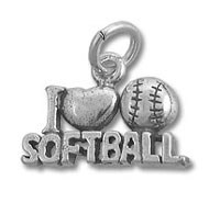 I Love Softball Charm