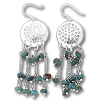 Turquoise Round Dangle Earrings