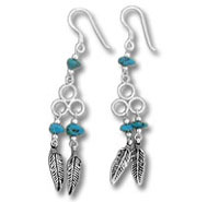 Turquoise Stone Dangle Earrings