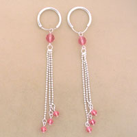 Pink CZ Dangle Earrings