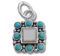 Turquoise, Mother of Pearl Charm