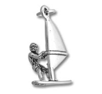 Sterling Silver Man Sailing Charm