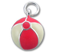 Sterling Silver Enamel Beach Ball Charm