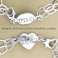 2 Strand Link Silver Message Bracelet