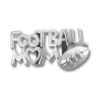 Sterling Silver Football Mom Slider Charm