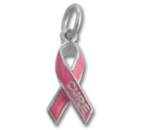 “Cure” Pink Awareness Ribbon Charm