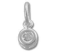 Round Cubic Zirconia Drop Charm