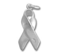 Large Plain Awareness Ribbon Charm