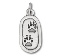 Animal Paw Prints Tag Charm