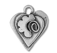 Sterling Silver Cloudy Heart Charm