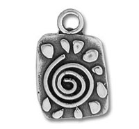 Silver Swirl with Rain Drops Charm