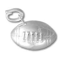 Sterling Silver Puffy Football Pendant Charm
