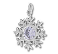 Snowflake with Clear CZ Stone Charm