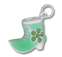 Green Boot with Green Cubic Zirconia