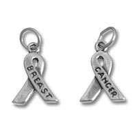 "Breast" "Cancer" Awareness Ribbon Charm