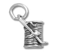 Sterling Silver Spool of Thread Charm