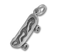 Sterling Silver Skateboard Charm