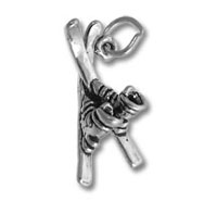 Sterling Silver Skis Charm