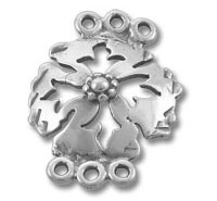 3 Strand Connector Sterling Silver Flower