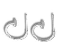 Silver Hoop Earring Head with Nut
