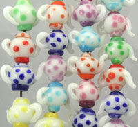 Spotted Tea Pot Glass Beads