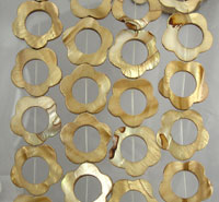 Brown Flower Mother of Pearl