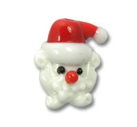 3D Santa Face Glass Bead