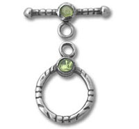 Small Toggle with Peridot Stone
