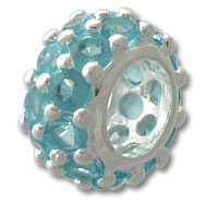 Lite Blue Silver Spacer Bead