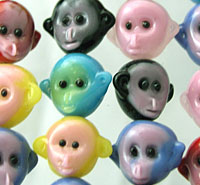 Monkey Face Glass Beads