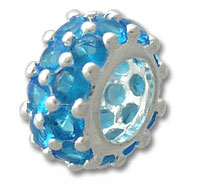 Sapphire Silver Spacer Bead
