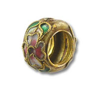 Gold Cloisonne Flower Spacer Bead