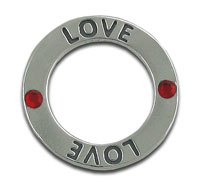 Red CZ Affirmation Band "Love"