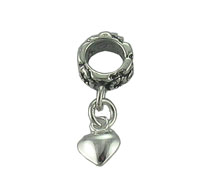 Flower Spacer Bead with Puffed Heart