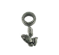 Silver Spacer with Praying Hands