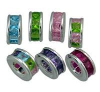 Princess Cut Cubic Zirconia Spacer Bead