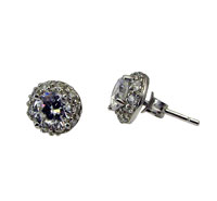 6mm Solitaire Round CZ Silver Stud Earrings