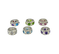 Round CZ Spacer Bead Charm