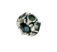 Aqua Cubic Zirconia Spacer Bead