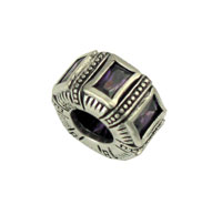 Amethyst Rectanglar CZ Spacer Bead